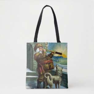 Weihnachten im Retro-Stil, Weihnachtsmann Spielzeu Tasche