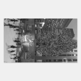 Weihnachten im Rockefeller Center - NYC Rechteckiger Aufkleber