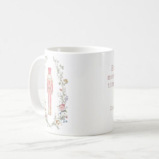 Weihnachten im rosa Nutcracker-Ballett Kaffeetasse (Vorderseite Links)