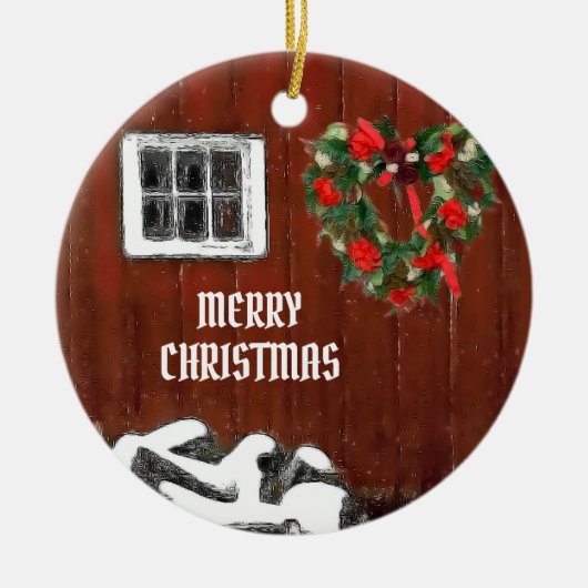 Weihnachten im Rotbarn Keramik Ornament (Vorne)