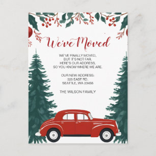 Weihnachten im Roten Auto Wir haben Feiertagskündi Postkarte