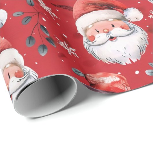 Weihnachten im roten Hintergrund Geschenkpapier (Rolleneckpunkt)