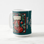 Weihnachten im Roten Strumpf individuell anpassbar Kaffeetasse (Vorderseite Links)