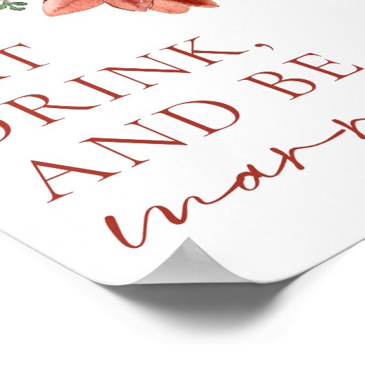 Weihnachten im Roten Winter essen, trinken und Ver Poster (Ecke)