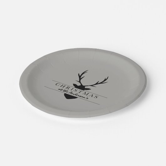 Weihnachten im ... rustikal, waldreich, jugendlich pappteller (Schrägansicht)