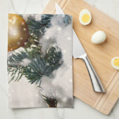 Weihnachten im Schnee Geschirrtuch (Viertel Falte)