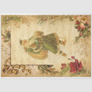 Weihnachten im Schnee mit Rose und Musik Seidenpapier