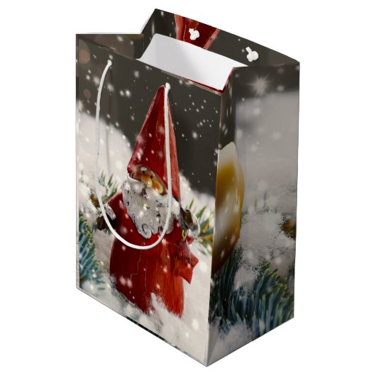Weihnachten im Schnee Mittlere Geschenktüte (Rückseite Schrägansicht)