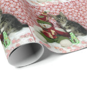 Weihnachten im Schneemann - Katzenwischpapier Geschenkpapier (Rolleneckpunkt)