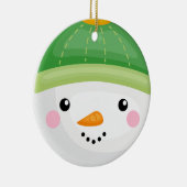 Weihnachten im Schneemann Keramik Ornament (Rechts)
