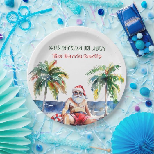Weihnachten im Sommer I im Juli Pappteller (Party)