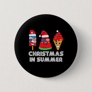 Weihnachten im Sommer im Santa Claus Party Beach S Button