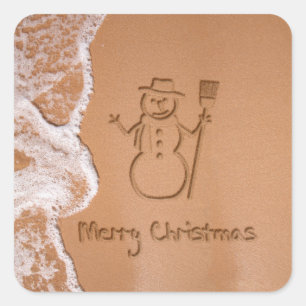 Weihnachten im Sommer Quadratischer Aufkleber