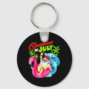 Weihnachten im Sommer Santa Hawaiian Flamingo Somm Schlüsselanhänger