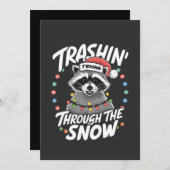 Weihnachten im sonnenverwöhnten Raccoon Dankeskarte (Vorne/Hinten)