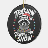 Weihnachten im sonnenverwöhnten Raccoon Keramik Ornament (Links)