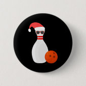 Weihnachten im Sport - Bowling Snowman Bowling Button (Vorderseite)