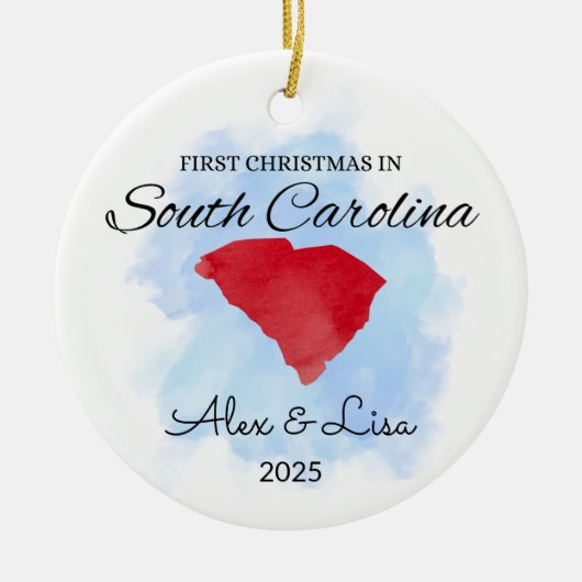 Weihnachten im Staat South Carolina Keramik Ornament (Vorne)