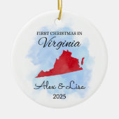 Weihnachten im Staat Virginia Keramik Ornament (Vorne)