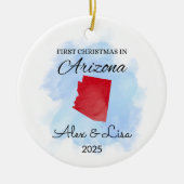 Weihnachten im Staat von Arizona Keramik Ornament (Vorne)