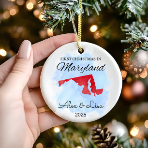 Weihnachten im Staat von Maryland Keramik Ornament