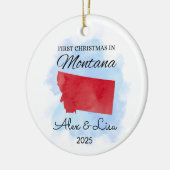 Weihnachten im Staat von Montana Keramik Ornament (Links)