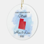 Weihnachten im Staat von Utah Keramik Ornament (Links)