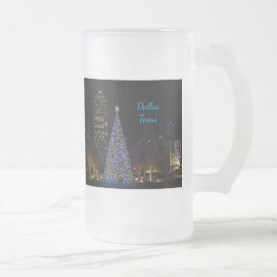 Weihnachten im Stadtzentrum von Dallas Mattierter Mattglas Bierglas