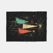 Weihnachten im Stil der Mitte des Jahrhunderts  Fleecedecke (Vorderseite (Horizontal))