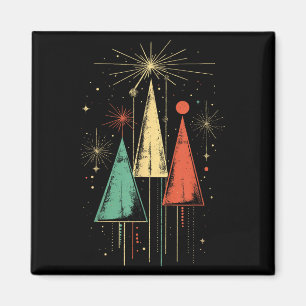 Weihnachten im Stil der Mitte des Jahrhunderts Magnet
