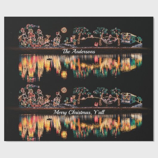 Weihnachten im Süd-Wasser-Reflektionen Wrapping Geschenkpapier (Flach)