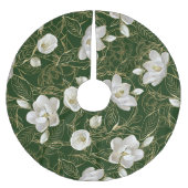 Weihnachten im südlichen Magnolien Polyester Weihnachtsbaumdecke (Vorderseite)