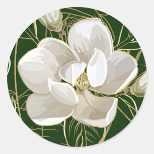 Weihnachten im südlichen Magnolien Runder Aufkleber