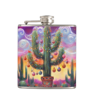 Weihnachten im Südwesten der Wüste Saguaro Flachmann