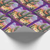Weihnachten im Südwesten der Wüste Saguaro Geschenkpapier (Ecke)
