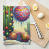 Weihnachten im Südwesten der Wüste Saguaro Geschirrtuch (Viertel Falte)