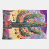 Weihnachten im Südwesten der Wüste Saguaro Geschirrtuch (Horizontal)