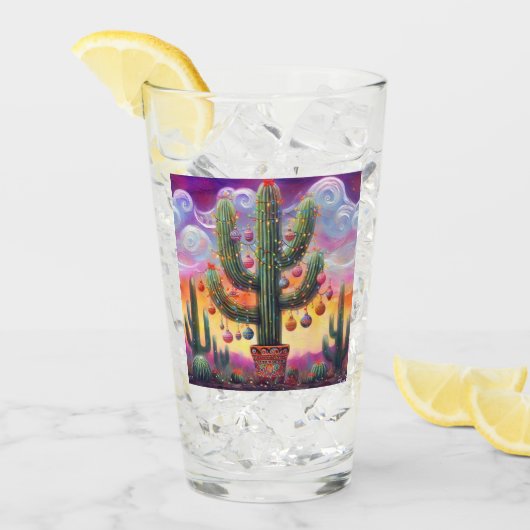 Weihnachten im Südwesten der Wüste Saguaro Glas (Vorderseite Ice)