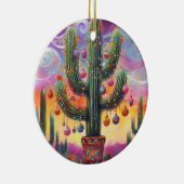 Weihnachten im Südwesten der Wüste Saguaro Keramik Ornament (Rechts)