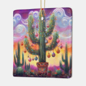 Weihnachten im Südwesten der Wüste Saguaro Keramikornament (Links)
