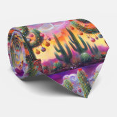 Weihnachten im Südwesten der Wüste Saguaro Krawatte (Gerollt)