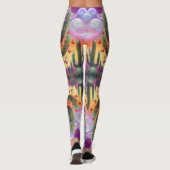Weihnachten im Südwesten der Wüste Saguaro Leggings (Rückseite)