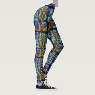 Weihnachten im Südwesten der Wüste Saguaro Leggings