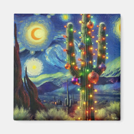 Weihnachten im Südwesten der Wüste Saguaro Magnet