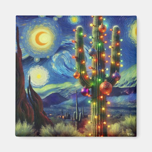 Weihnachten im Südwesten der Wüste Saguaro Magnet (Vorne)