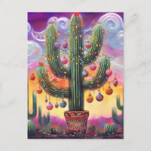 Weihnachten im Südwesten der Wüste Saguaro Postkarte