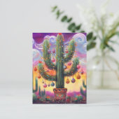 Weihnachten im Südwesten der Wüste Saguaro Postkarte (Stehend Vorderseite)