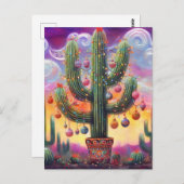Weihnachten im Südwesten der Wüste Saguaro Postkarte (Vorne/Hinten)