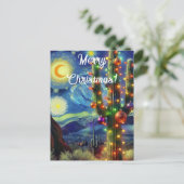 Weihnachten im Südwesten der Wüste Saguaro Postkarte (Stehend Vorderseite)