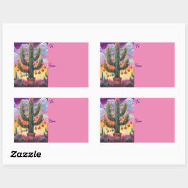 Weihnachten im Südwesten der Wüste Saguaro Rechteckiger Aufkleber